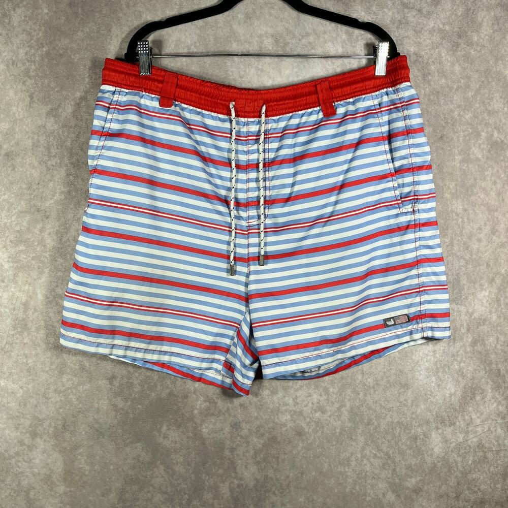 Southern Marsh Swim Shorts Trunks Mens Medium Blue Red‎ Striped Drawstring